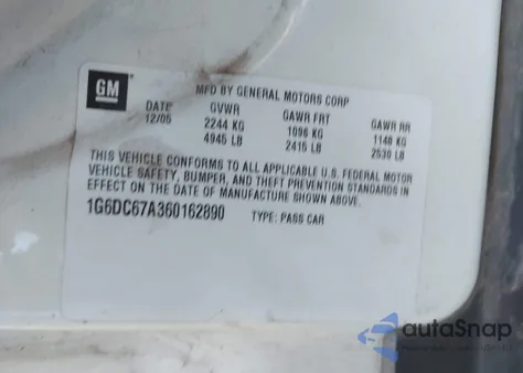 2006 Cadillac Sts V8 from USA, damaged, VIN 1G6DC67A360162890